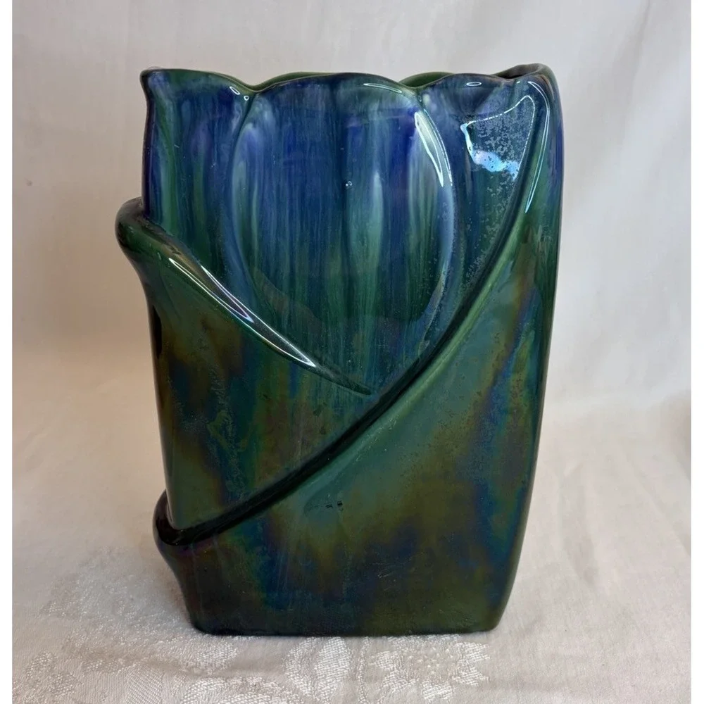 Vintage Royal Haeger Sculptural Tulip Rectangular Vase 8